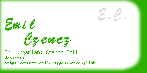 emil czencz business card